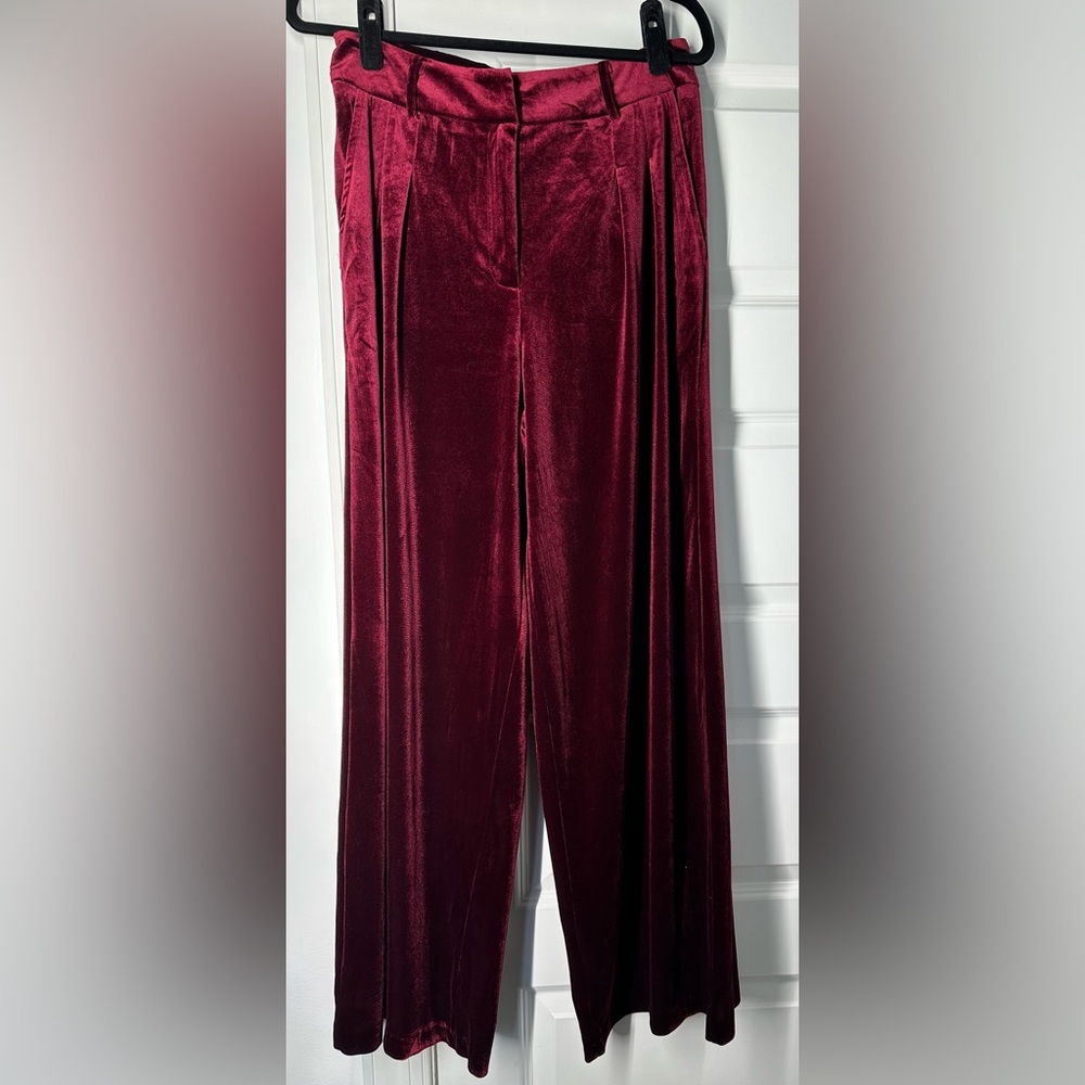 &merci Boutique Brand Red Velvet Dress Pants Size L.Perfect for Holiday Parties!